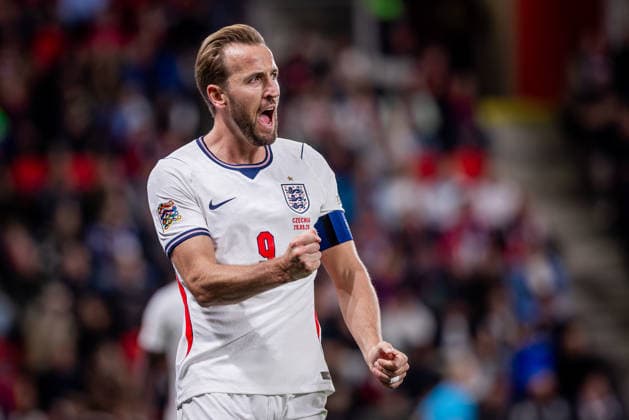 CZECHIA - ENGLAND Harry Kane of England and Bayern Munich celebrates a goal during UEFA Nations League - League A - Group A3 - Matchday 2 - football match between Czechia and England. Fortuna Arena, Eden, Stadion, Prague, Czechia September 29, 2026. Photo by Branislav Racko Copyright: xx 080A7347