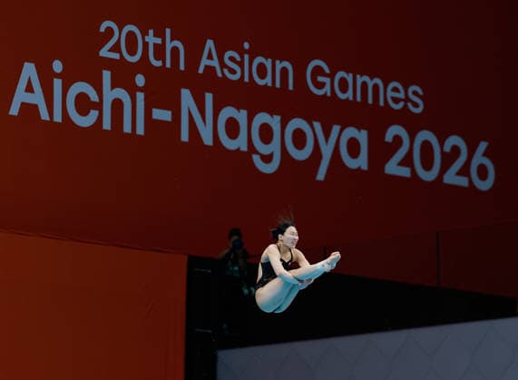(260930) -- TOKYO, Sept. 30, 2026 -- Kim Suji of South Korea competes during the women s 3m springboard final of diving at the 20th Asian Games Aichi-Nagoya 2026 in Tokyo, Japan, Sept. 30, 2026. ) (SP)JAPAN-TOKYO-ASIAN GAMES-DIVING-WOMEN S 3M SPRINGBOARD-FINAL WuxZhizun 