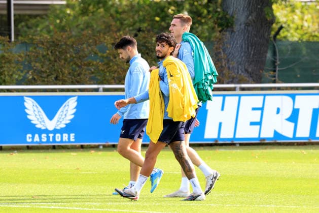30.09.2026, DEU GER, Fussball , 2.Fussballbundesliga, Saison 2026 2027, Sportforum, Hertha BSC, Training Josip Brekalo ( Hertha BSC Berlin 7 ), Kevin Sessa ( Hertha BSC Berlin 8 ), Niklas Kolbe ( Hertha BSC Berlin 27 ) 2. Liga: DFB DFL regulations prohibit any use of photographs as image sequences and or quasi-video) nordphoto GmbH Engler Berlin Sportforum Berlin Deutschland Copyright: xNordphotox xEnglerx
