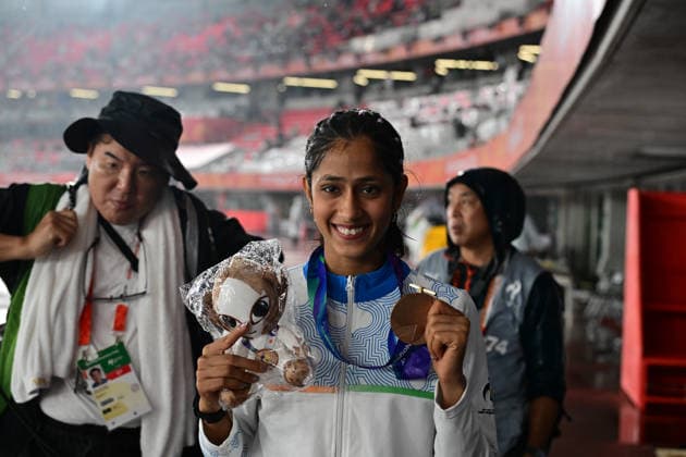 Asian Games 2026 Aichi-Nagoya, Japan India™s Pooja Singh won the bronze medal in the women™s high jump at the 2026 Asian Games on Tuesday, clearing 1.84m in the final. The 19-year-old™s best effort was below her personal best, but it was enough to earn her third place in Nagoya. Aichi, Nagoya Nagoya Japan Copyright: xSeshadrixSukumarx