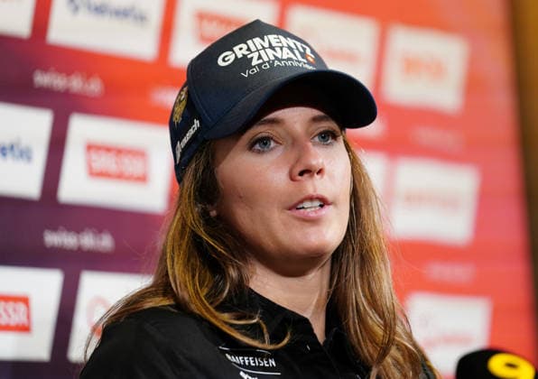 30.09.2026 Schweiz Duebendorf. Medientermin Swiss Ski. Bild. Camille Rast Ski Alpin SUI Einzelbild