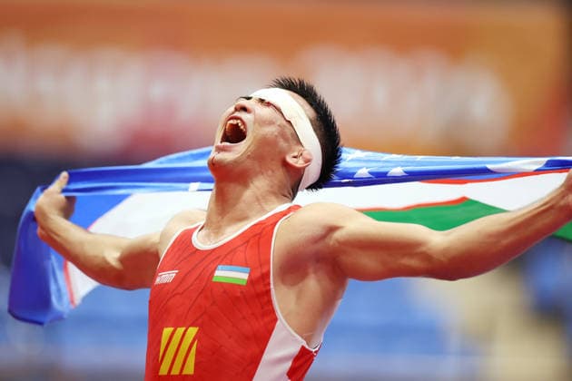 KHALMAKHANOV Aytjan (UZB), SEPTEMBER 30, 2026 - Wrestling : Men s Greco-Roman 67kg Final at Nagoya City Inae Sports Center during the Asian Games Aichi-Nagoya 2026 in Aichi, Japan.  aflo_352156064 KenichiroxOganex