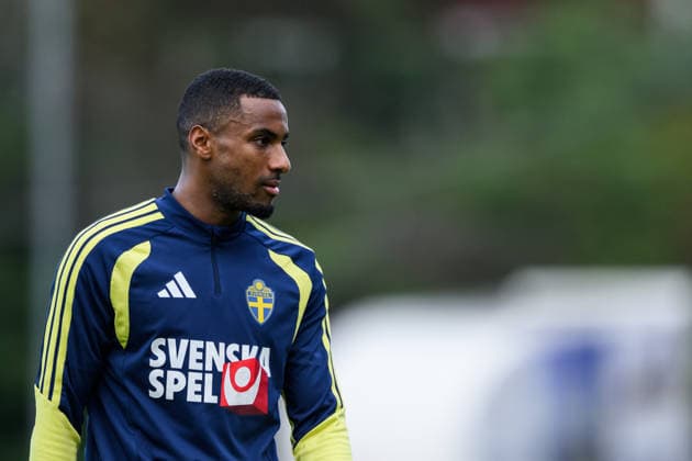 260930 Paulos Abraham of the Swedish men s national football team at a training session on September 30, 2026 in Stockholm. Photo: Jesper Zerman BILDBYRAN kod JZ JZ0762 fotboll football soccer fotball nations league uefa nations league träning practice training sverige sweden sverige a bbeng Copyright: JESPERxZERMAN BB260930JZ038