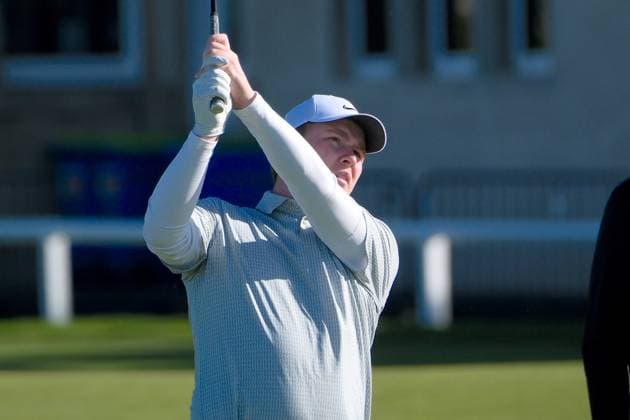 UK: The Alfred Dunhill Links Championship at The Old Course, St Andrews, Scotland on 30 September 2026: Pictured: Robert MacIntyre (Scotland) on the 1st fairway at the Old Course, St Andrews during a practice round at the Alfred Dunhill Links Championship 2026 St Andrews The Old Course Scotland Scotland Copyright: xAlexxToddx