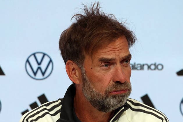 30.09.2026, xrekx, Fussball UEFA Nations League , Deutschland - Pressekonferenz mit Juergen Klopp und Jonas Urbig v.l. Jürgen Juergen Klopp Trainer (Deutschland) Muenchen