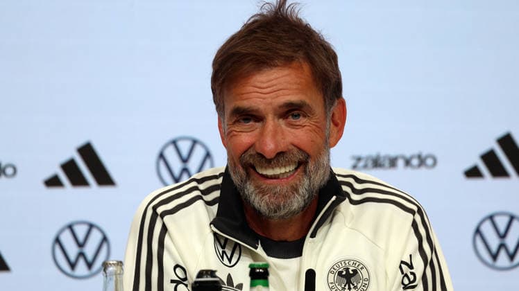 30.09.2026, xrekx, Fussball UEFA Nations League , Deutschland - Pressekonferenz mit Juergen Klopp und Jonas Urbig v.l. Jürgen Juergen Klopp Trainer (Deutschland) Muenchen