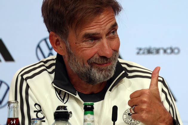 30.09.2026, xrekx, Fussball UEFA Nations League , Deutschland - Pressekonferenz mit Juergen Klopp und Jonas Urbig v.l. Jürgen Juergen Klopp Trainer (Deutschland) Muenchen