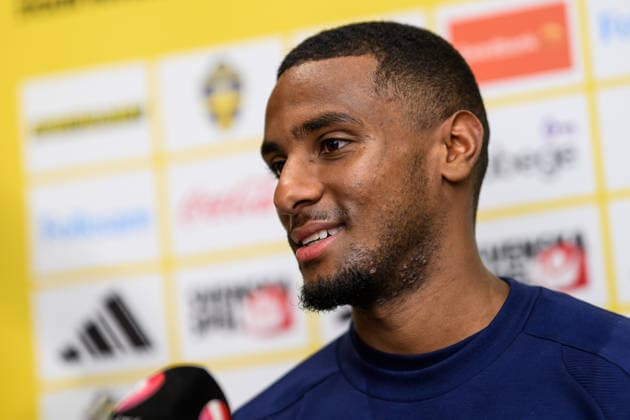 260930 Paulos Abraham of the Swedish men s national football team at a press event on September 30, 2026 in Stockholm. Photo: Jesper Zerman BILDBYRAN kod JZ JZ0763 fotboll football soccer fotball nations league uefa nations league pressträff event meeting sverige sweden sverige a bbeng Copyright: JESPERxZERMAN BB260930JZ047