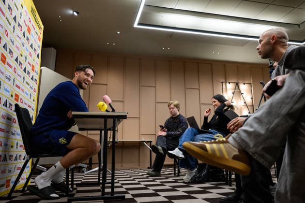 260930 goalkeeper Noel Törnqvist of the Swedish men s national football team at a press event on September 30, 2026 in Stockholm. Photo: Jesper Zerman BILDBYRAN kod JZ JZ0763 fotboll football soccer fotball nations league uefa nations league pressträff event meeting sverige sweden sverige a bbeng Copyright: JESPERxZERMAN BB260930JZ048