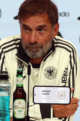 30.09.2026, xrekx, Fussball UEFA Nations League , Deutschland - Pressekonferenz mit Juergen Klopp und Jonas Urbig v.l. Jürgen Juergen Klopp Trainer (Deutschland) Muenchen