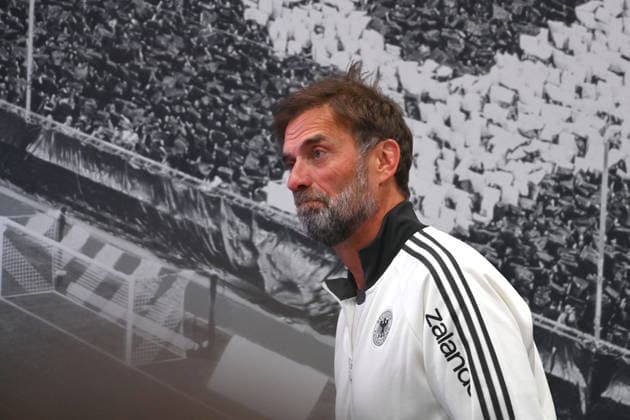 Bundestrainer Juergen KLOPP (GER), Einzelbild,angeschnittenes Einzelmotiv,Portraet,Portrait,Porträt. Pressekonferenz am 30.09.2026, Fussball Nations League Gruppenphase, Gruppe B, 3.Spieltag Deutschland (GER) - Serbien (SRB) am 01.10.2026 , ALLIANZ ARENA