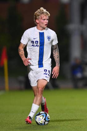 Romania v Finland, U21, U 21 Miska Ylitolva reacts during the European Under-21 Championship 2027, Qualifying round game between Romania and Finland at Eugen Popescu stadium in Targoviste, Romania, 30 September 2026. ALEX NICODIM Imago Images Copyright: xAlexxNicodimx