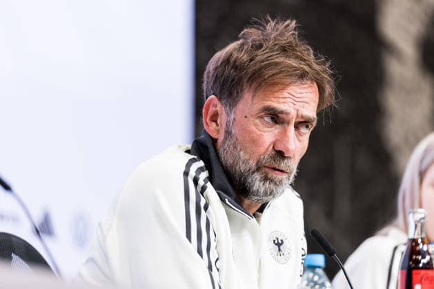 MUNICH, GERMANY - SEPTEMBER 30: Juergen Klopp (Head Coach Germany) during the pressconference before the UEFA Nations League match between Germany vs. Serbia at Allianz Arena on matchday 3 of the UEFA Nations League on September 30, 2026 in Munich, Germany. Bavaria Germany Copyright: xSteffiexWunderlx