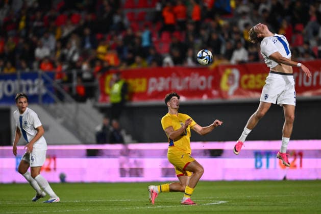 Romania v Finland, U21, U 21 Ilari Kangasniemi reacts during the European Under-21 Championship 2027, Qualifying round game between Romania and Finland at Eugen Popescu stadium in Targoviste, Romania, 30 September 2026. ALEX NICODIM Imago Images Copyright: xAlexxNicodimx