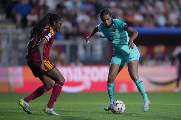 Barcellona s Kerolin during the Uefa Women™s Champions League soccer match between Roma and Barcellona at the Rome s Tre Fontane stadium, Italy - Wednesday September 30, 2026 - Soccer ( Photo by Alfredo Falcone LaPresse )  Copyright: xAlfredoxFalcone LaPressex