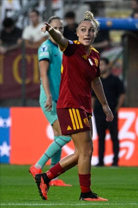 SOCCER - Women s Champions League - AS Roma vs. FC Barcelona, Barca Photo by IPA ABACAPRESS.COM89149464 - Giada Greggi of A.S. Roma Femminile during the match between A.S. Roma Femminile and FC Barcelona Women in the UEFA Women s Champions League at Tre Fontane Stadium in Rome on September 30, 2026. Rome Italy  Copyright: xIPAxSport ABACAx