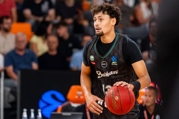 BKT EuroCup: Ratiopharm Ulm vs. Balkan Botevgrad; 30.09.2026 Ulm, GERMANY - 30. September 2026: Javante Latrell McCoy (Balkan Botevgrad, 13) während dem Spiel zwischen Ratiopharm Ulm und Balkan Botevgrad am 1. Spieltag des BKT EuroCup in der ratiopharm Arena Ulm. Copyright: xBEAUTIFULxSPORTS Steinx
