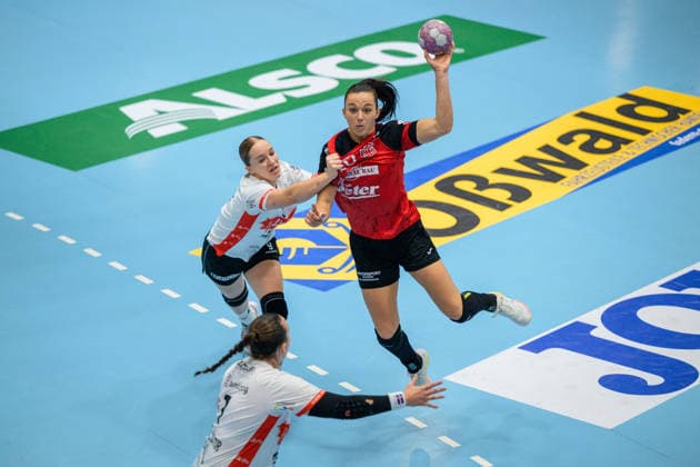Jana Scheib (Thueringer HC, 20), Nieke Kuehne (HSG Blomberg-Lippe, 09), Diana Doegg Magnusdottir (HSG Blomberg-Lippe, 07) GER, Thueringer HC gegen HSG Blomberg-Lippe, Handball, DHB-Pokal, Saison 2026 2027, 2. Runde, Mittwoch, 19.00 Uhr, 30.09.2026 GER, Thueringer HC gegen HSG Blomberg-Lippe, Handball, DHB-Pokal, Saison 2026 2027, 2. Runde, Mittwoch, 19.00 Uhr, 30.09.2026 Bad Langensalza Copyright: xMartinxHerbstx