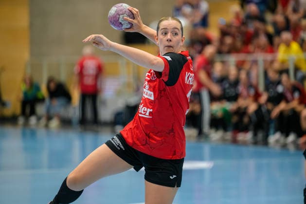 Levke Kretschmann (Thueringer HC, 17) im 7m. GER, Thueringer HC gegen HSG Blomberg-Lippe, Handball, DHB-Pokal, Saison 2026 2027, 2. Runde, Mittwoch, 19.00 Uhr, 30.09.2026 GER, Thueringer HC gegen HSG Blomberg-Lippe, Handball, DHB-Pokal, Saison 2026 2027, 2. Runde, Mittwoch, 19.00 Uhr, 30.09.2026 Bad Langensalza Copyright: xMartinxHerbstx