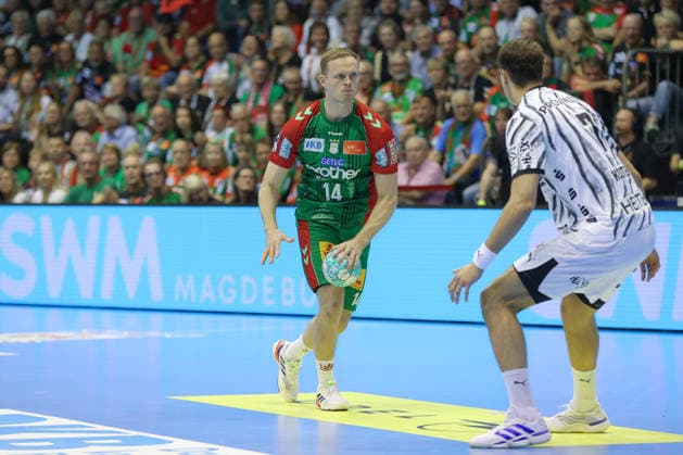 30.09.2026, xgox, Handball Opel HBL, SC Magdeburg - THW Kiel emspor, v.l. Omar Ingi Magnusson (Magdeburg, 14) Magdeburg