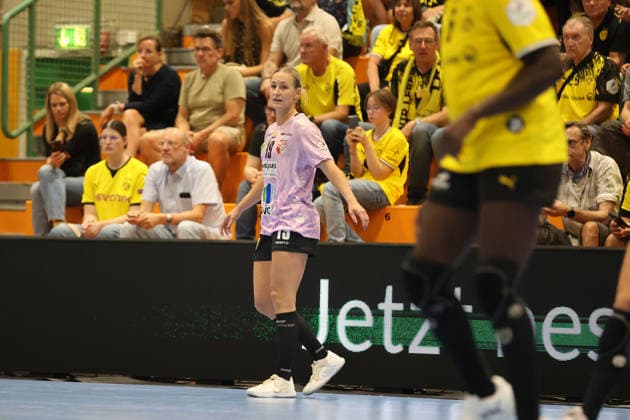 GER, BVB Borussia Dortmund Handball vs. SV Union Halle-Neustadt, Handball, DHB-Pokal Frauen, Spielzeit 2026 2027, 30.09.2026,Lea Gruber (SV Union Halle-Neustadt) GER, BVB Borussia Dortmund Handball vs. SV Union Halle-Neustadt, Handball, DHB-Pokal Frauen, Spielzeit 2026 2027, 30.09.2026 Dortmund Copyright: xEibner-Pressefoto JavadxMohammadpourx EP_JMR