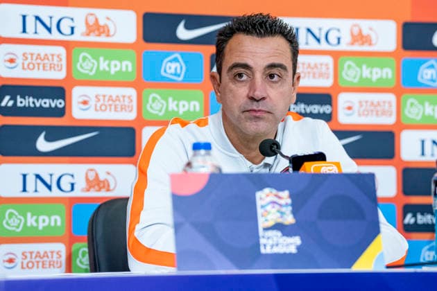 THESSALONIKI - Nederland head coach Xavi Hernandez during the press conference, PK, Pressekonferenz for the UEFA Nations League match between Griekenland and Nederland at Toumba Stadion on 30 September 2026 in Thessaloniki, Griekenland. (Photo by DeFodi Images) -