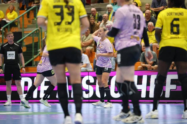 GER, BVB Borussia Dortmund Handball vs. SV Union Halle-Neustadt, Handball, DHB-Pokal Frauen, Spielzeit 2026 2027, 30.09.2026,Lea Gruber (SV Union Halle-Neustadt) GER, BVB Borussia Dortmund Handball vs. SV Union Halle-Neustadt, Handball, DHB-Pokal Frauen, Spielzeit 2026 2027, 30.09.2026 Dortmund Copyright: xEibner-Pressefoto JavadxMohammadpourx EP_JMR