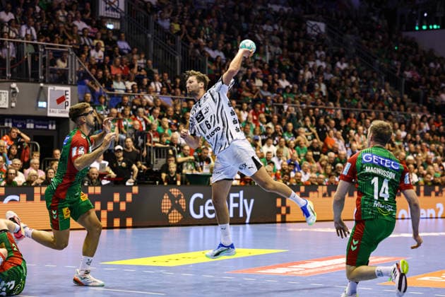 Harald Reinkind (THW Kiel,6) - Handball Bundesliga Saison 2026-2027 SC Magdeburg vs. THW Kiel in der GETEC Arena in Magdeburg - Aktion,Handball,Deutschland,30.09.2026