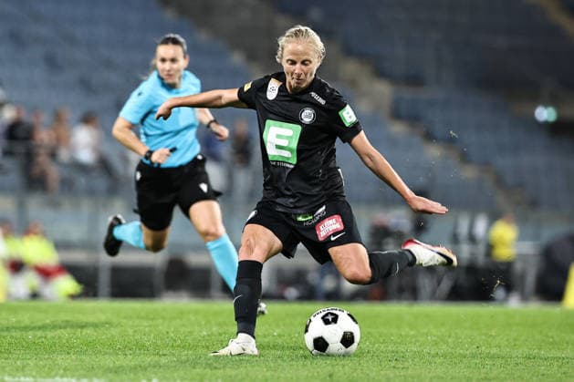 SOCCER - WEC, Sturm vs Wolfsburg GRAZ,AUSTRIA,30.SEP.26 - SOCCER - UEFA Women s Europa Cup, qualification, SK Sturm Graz vs VfL Wolfsburg. Image shows Sara Pavlovic (Sturm).  GEPAxpictures xChrisxBauer