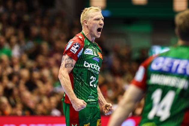 Magnus Saugstrup (SC Magdeburg,23) - Handball Bundesliga Saison 2026-2027 SC Magdeburg vs. THW Kiel in der GETEC Arena in Magdeburg - Aktion,Handball,Deutschland,30.09.2026