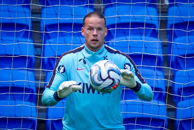 Soccer, Nations League: Wales vs. Norway, Nations League Cardiff, Wales 20260930 Goalkeeper Orjan Haskjold Nyland during training with the Norwegian national soccer team at Cardiff City Stadium the day before the match against Wales Photo Lise Aserud NTB Cardiff Wales EDITORIAL USE ONLY RESTRICTED USE FOR BETTING COMPANIES  Copyright: xLisexAserudx xNTBx