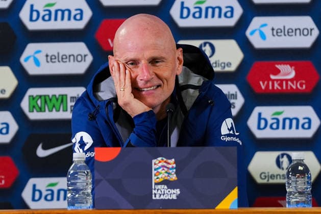 Soccer, Nations League: Wales vs. Norway, Nations League in Cardiff, Wales 20260930 National team coach Stale Solbakken during a press conference ahead of training at Cardiff City Stadium on the day of the match against Wales. Photo: Lise Aserud, NTB, Cardiff, Wales. EDITORIAL USE ONLY. RESTRICTED USE FOR BETTING COMPANIES.  Copyright: xLisexAserudx xNTBx
