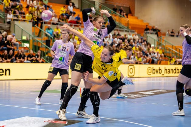 Dortmund, 30.09.2026, Handball, Damen, DHB-Pokal, 2. Runde , BVB Borussia Dortmund - SV Union Halle-Neustadt Guro Nestaker (BVB, 33) beim Torwurf