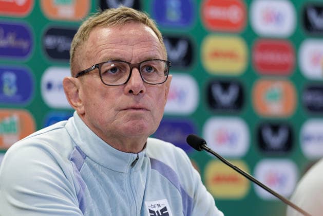 SOCCER - NL, IRL vs AUT DUBLIN,IRELAND,30.SEP.26 - SOCCER - UEFA Nations League, OEFB international match, Länderspiel, Nationalmannschaft Ireland vs Austria, preview, press conference, PK, Pressekonferenz team AUT. Image shows head coach Ralf Rangnick (AUT). GEPAxpictures xArminxRauthner