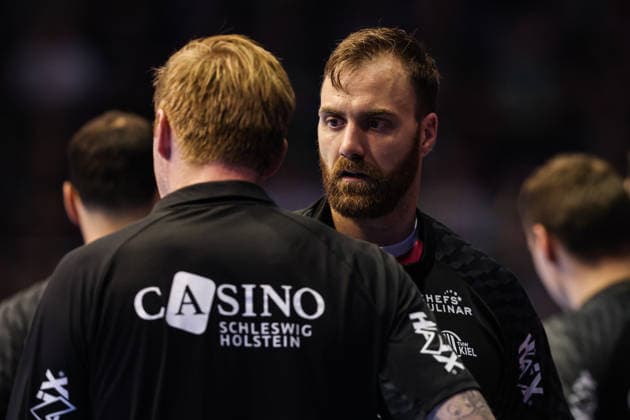 Torwart Andreas Wolff (THW Kiel,33) und Trainer Borge Lund (THW Kiel) - Handball Bundesliga Saison 2026-2027 SC Magdeburg vs. THW Kiel in der GETEC Arena in Magdeburg - Handball,Deutschland,30.09.2026