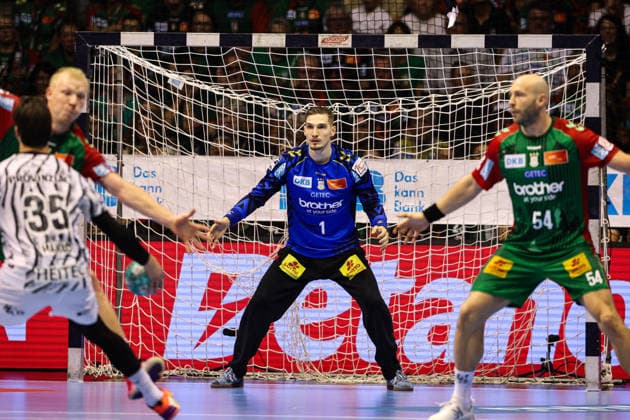 Torwart Dominik Kuzmanovic (SC Magdeburg,1) - Handball Bundesliga Saison 2026-2027 SC Magdeburg vs. THW Kiel in der GETEC Arena in Magdeburg - Aktion,Handball,Deutschland,30.09.2026