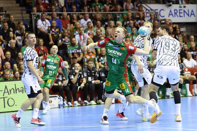 30.09.2026, xBHAx, Handball, Opel HBL, Saison 2026 2027, 1.HBL, SC Magdeburg - THW Kiel, GETEC Arena: Omar Ingi Magnusson (SC Magdeburg 14) im Angriff Sachsen-Anhalt Deutschkand