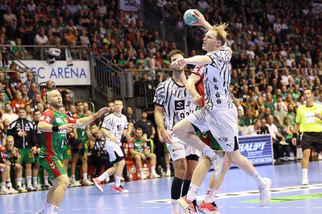 30.09.2026, xBHAx, Handball, Opel HBL, Saison 2026 2027, 1.HBL, SC Magdeburg - THW Kiel, GETEC Arena: Eric Johansson (THW Kiel 21) im Angriff Sachsen-Anhalt Deutschkand