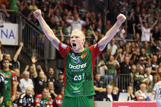 30.09.2026, xBHAx, Handball, Opel HBL, Saison 2026 2027, 1.HBL, SC Magdeburg - THW Kiel, GETEC Arena: Jubelnder Magnus Saugstrup (SC Magdeburg 23) Sachsen-Anhalt Deutschkand