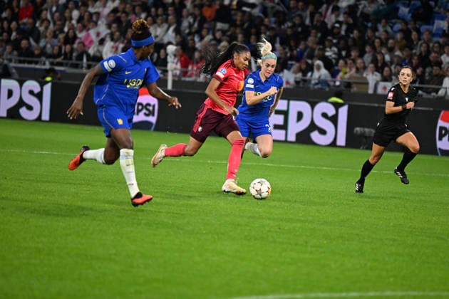 Football : OL Lyonnes women v Chelsea women - Women s champions league - 30 09 2026 Selma PARALLUELO of OL Lyoinnes during the UEFA Champions league womens match between OL Lyonnes women and Chelsea women at Groupama Stadium Decines Charpieu Lyon on September 30, 2026 , France LYONFrance  Copyright: xMouradxAllilix