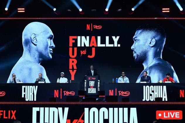 Tyson Fury and Anthony Joshua hold press conference, PK, Pressekonferenz in London before December clash LONDON, UNITED KINGDOM - SEPTEMBER 30: British heavyweight boxers Tyson Fury (L) and Anthony Joshua (R) hold a press conference at the British Airways ARC at Olympia ahead of their bout on December 11 at Principality Stadium in Cardiff, in London, United Kingdom on September 30, 2026. Rasid Necati Aslim Anadolu London United Kingdom. Editorial use only. Please get in touch for any other usage.  Copyright: x2026xAnadoluxRasidxNecatixAslimx