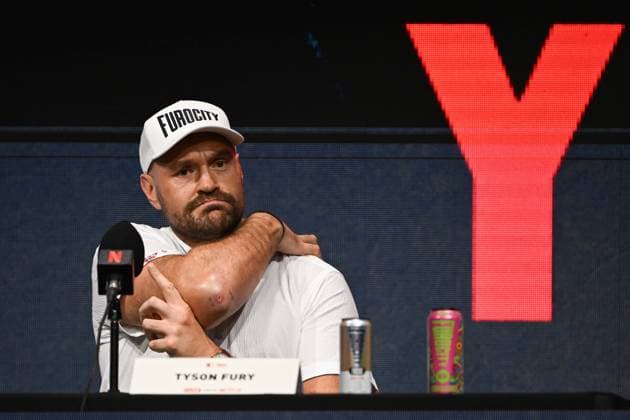 Tyson Fury and Anthony Joshua hold press conference, PK, Pressekonferenz in London before December clash LONDON, UK - SEPTEMBER 30: British heavyweight boxers Tyson Fury and Anthony Joshua (not seen) meet at a press conference ahead of their bout at Principality Stadium in Cardiff on December 11, 2026 held at British Airways ARC, Olympia in London, United Kingdom, September 30, 2026. Rasid Necati Aslim Anadolu London United Kingdom. Editorial use only. Please get in touch for any other usage.  Copyright: x2026xAnadoluxRasidxNecatixAslimx