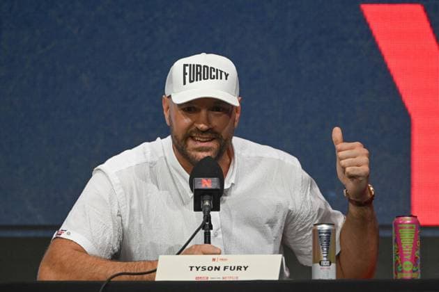 Tyson Fury and Anthony Joshua hold press conference, PK, Pressekonferenz in London before December clash LONDON, UK - SEPTEMBER 30: British heavyweight boxers Tyson Fury and Anthony Joshua (not seen) meet at a press conference ahead of their bout at Principality Stadium in Cardiff on December 11, 2026 held at British Airways ARC, Olympia in London, United Kingdom, September 30, 2026. Rasid Necati Aslim Anadolu London United Kingdom. Editorial use only. Please get in touch for any other usage.  Copyright: x2026xAnadoluxRasidxNecatixAslimx