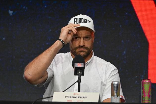 Tyson Fury and Anthony Joshua hold press conference, PK, Pressekonferenz in London before December clash LONDON, UK - SEPTEMBER 30: British heavyweight boxers Tyson Fury and Anthony Joshua (not seen) meet at a press conference ahead of their bout at Principality Stadium in Cardiff on December 11, 2026 held at British Airways ARC, Olympia in London, United Kingdom, September 30, 2026. Rasid Necati Aslim Anadolu London United Kingdom. Editorial use only. Please get in touch for any other usage.  Copyright: x2026xAnadoluxRasidxNecatixAslimx
