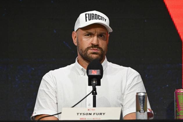 Tyson Fury and Anthony Joshua hold press conference, PK, Pressekonferenz in London before December clash LONDON, UK - SEPTEMBER 30: British heavyweight boxers Tyson Fury and Anthony Joshua (not seen) meet at a press conference ahead of their bout at Principality Stadium in Cardiff on December 11, 2026 held at British Airways ARC, Olympia in London, United Kingdom, September 30, 2026. Rasid Necati Aslim Anadolu London United Kingdom. Editorial use only. Please get in touch for any other usage.  Copyright: x2026xAnadoluxRasidxNecatixAslimx
