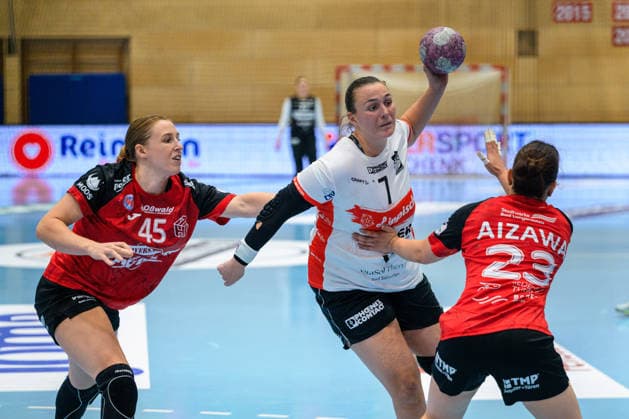 Diana Doegg Magnusdottir (HSG Blomberg-Lippe, 07), Natsuki Aizawa (Thueringer HC, 23), Jolina Huhnstock (Thueringer HC, 45) GER, Thueringer HC gegen HSG Blomberg-Lippe, Handball, DHB-Pokal, Saison 2026 2027, 2. Runde, Mittwoch, 19.00 Uhr, 30.09.2026 GER, Thueringer HC gegen HSG Blomberg-Lippe, Handball, DHB-Pokal, Saison 2026 2027, 2. Runde, Mittwoch, 19.00 Uhr, 30.09.2026 Bad Langensalza Copyright: xMartinxHerbstx