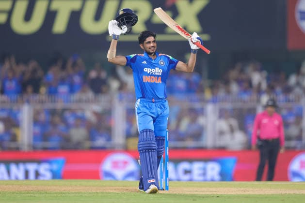 India v West Indies - ODI Series 2026 Shubman Gill, captain of India, celebrates after scoring a century during the second one day international (ODI) cricket match between India and West Indies at Barsapara Cricket Stadium in Guwahati, India, on September 30, 2026. Guwahati Assam India  Copyright: xShubhajitxRoyxKarmakarx originalFilename:roykarmakar-2ndodicr260930_np365.jpg