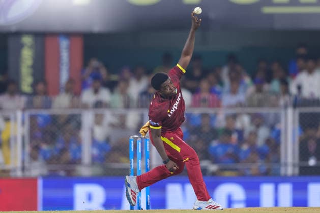 India v West Indies - ODI Series 2026 Vitel Lawes of the West Indies delivers a ball during the second one day international (ODI) cricket match between India and the West Indies at Barsapara Cricket Stadium in Guwahati, India, on September 30, 2026. Guwahati Assam India  Copyright: xShubhajitxRoyxKarmakarx originalFilename:roykarmakar-2ndodicr260930_np53R.jpg