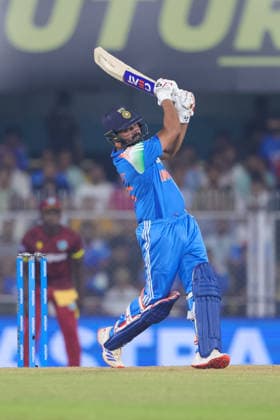 India v West Indies - ODI Series 2026 Rohit Sharma of India hits a six during the second one day international (ODI) cricket match between India and West Indies at Barsapara Cricket Stadium in Guwahati, India, on September 30, 2026. Guwahati Assam India  Copyright: xShubhajitxRoyxKarmakarx originalFilename:roykarmakar-2ndodicr260930_np84z.jpg