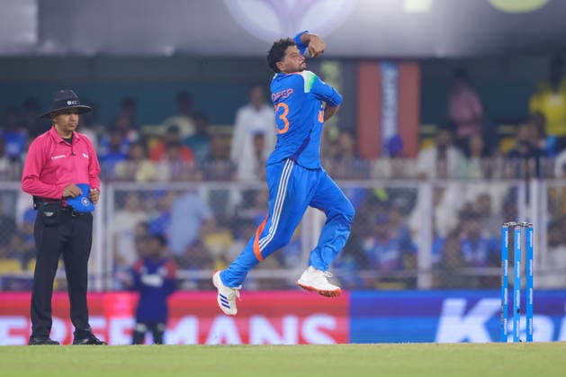India v West Indies - ODI Series 2026 Kuldeep Yadav of India delivers a ball during the second one day international (ODI) cricket match between India and West Indies at Barsapara Cricket Stadium in Guwahati, India, on September 30, 2026. Guwahati Assam India  Copyright: xShubhajitxRoyxKarmakarx originalFilename:roykarmakar-2ndodicr260930_npFVA.jpg